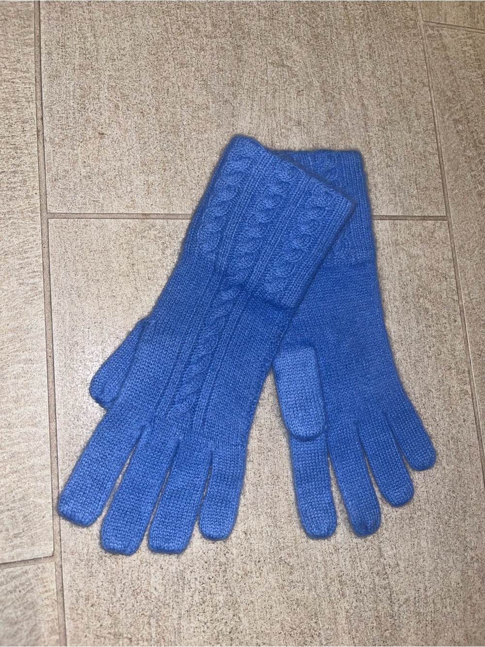 Renee's Blue Cable-Knit Women's Long Gloves - Classic Winter Accessory